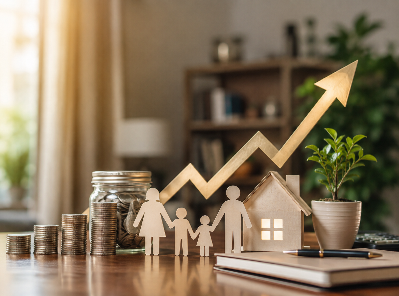 Abstract representation of family wealth and financial growth